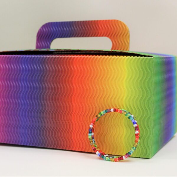 Regenboogbox - Armband | wit