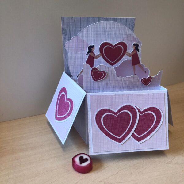 3D valentijnskaart - cupido vrouw/vrouw