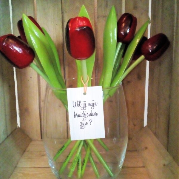 Houten tulp - Rood - Afbeelding 2