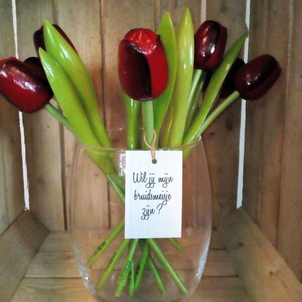 Houten tulp - Rood - Afbeelding 3